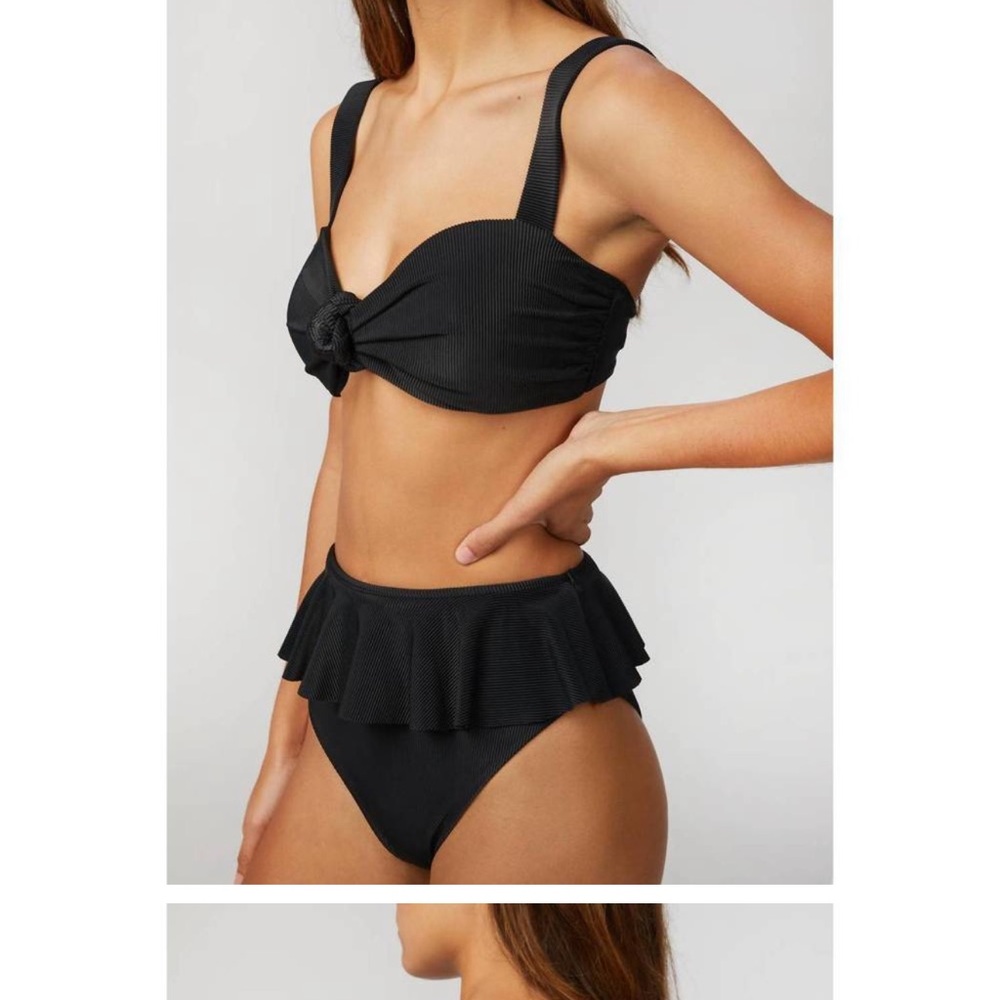 Beach Riot Black Bikini High-Waisted Swim